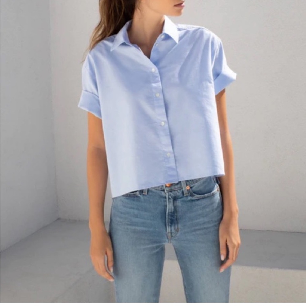 AYR the Book Club cropped button down
